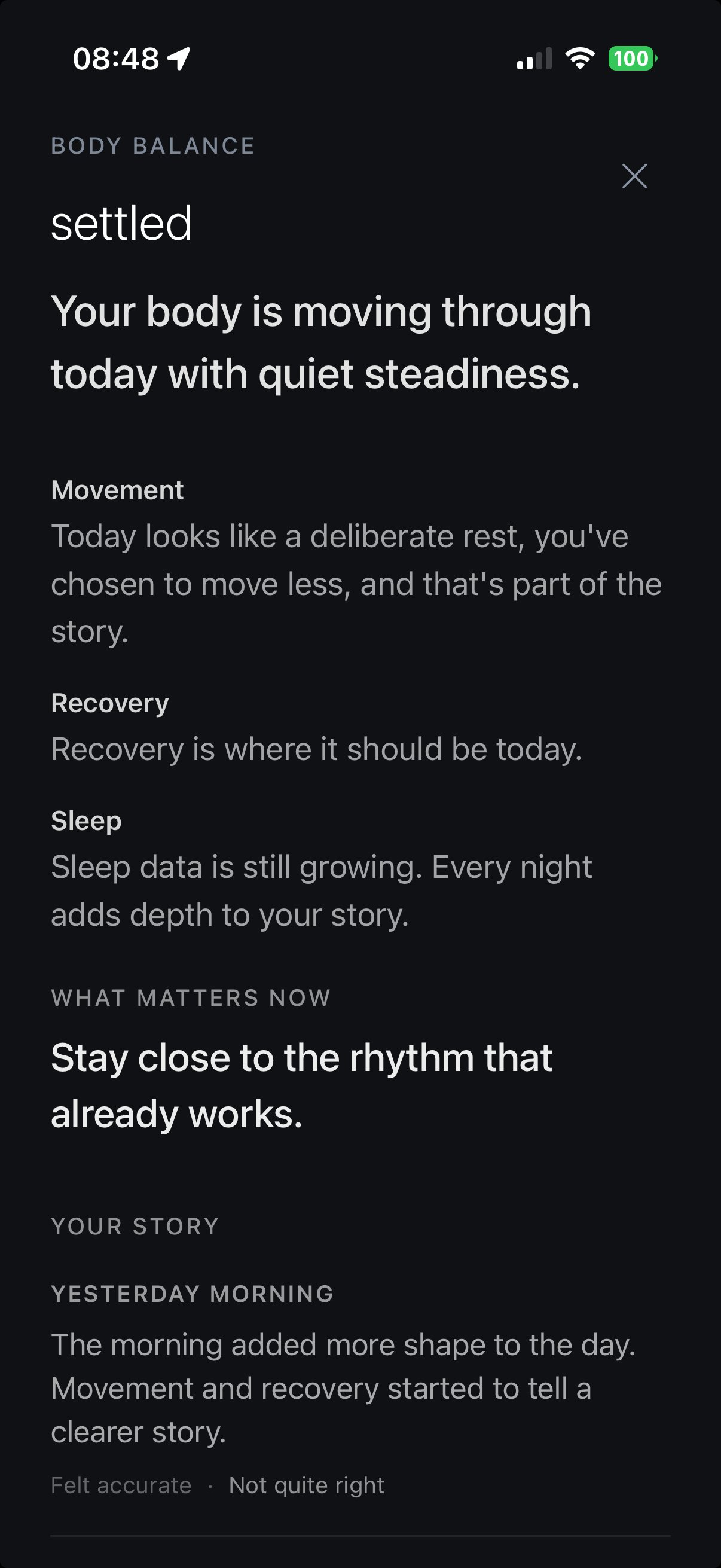 AlignHealth body balance screen