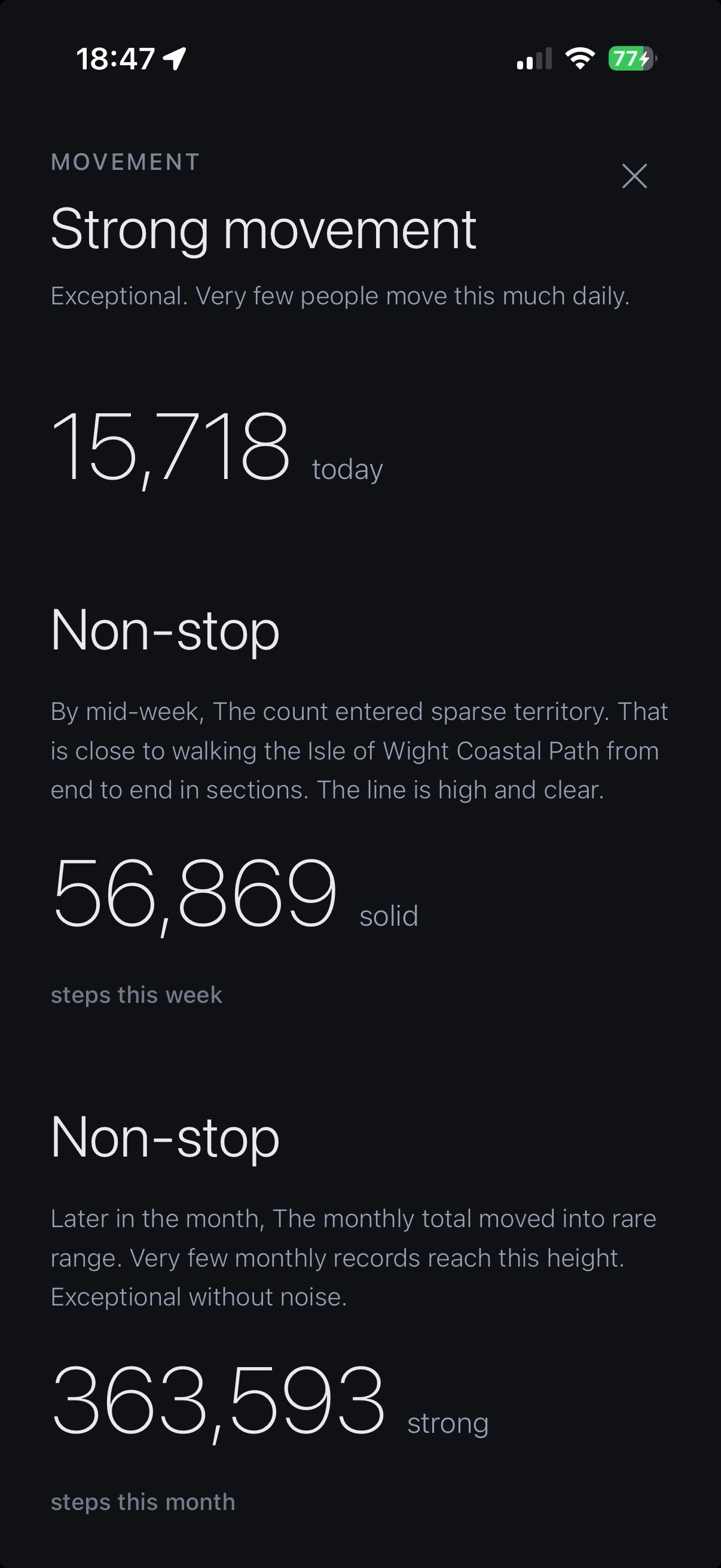 AlignHealth movement — non-stop, Isle of Wight coastal path